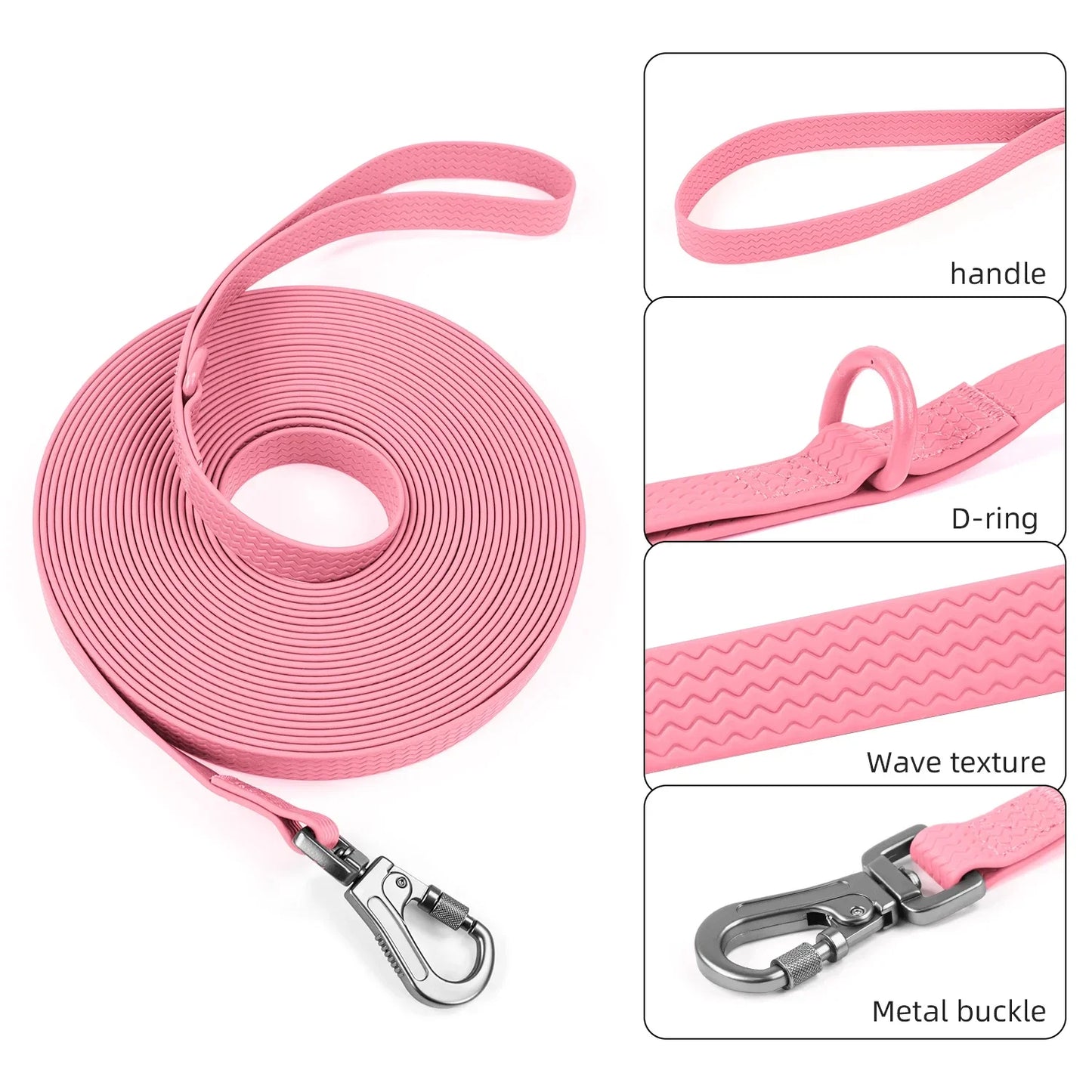 1.8M 3M 5M 10M PVC Dog Leash non-slip Waterproof