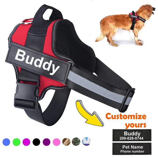 Personalized Dog NO PULL Reflective Breathable Harness
