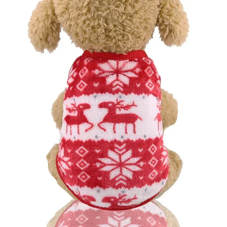 Dog Christmas Clothes Winter Warm Pet Clothes - Elk, Santa Claus Pet Coat Hoodies