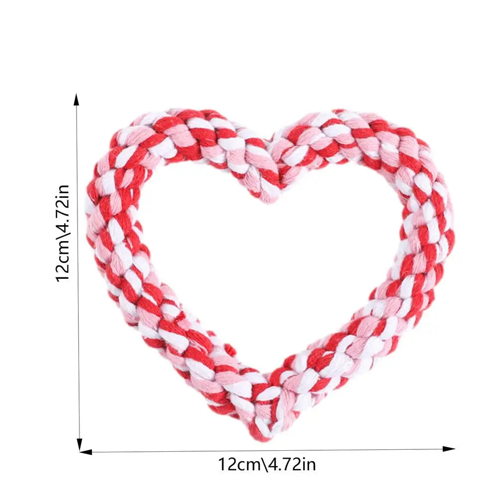Small Cotton Rope Heart Shaped Chew Toy
