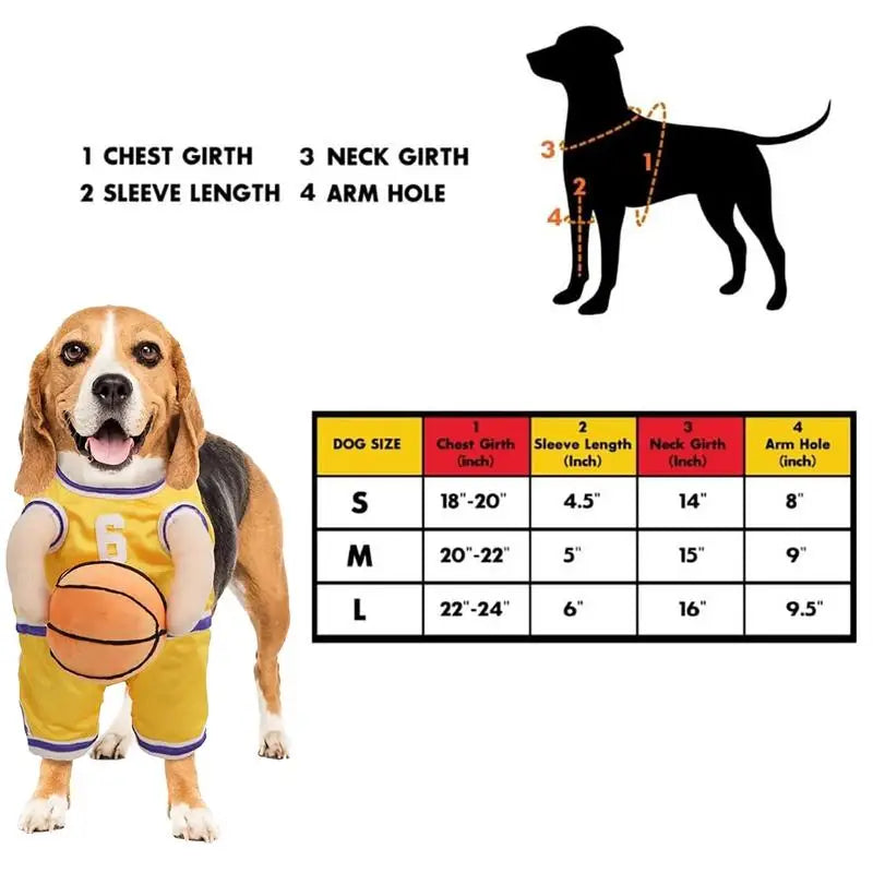 Basketball Player Pet Costume Holding Basketball