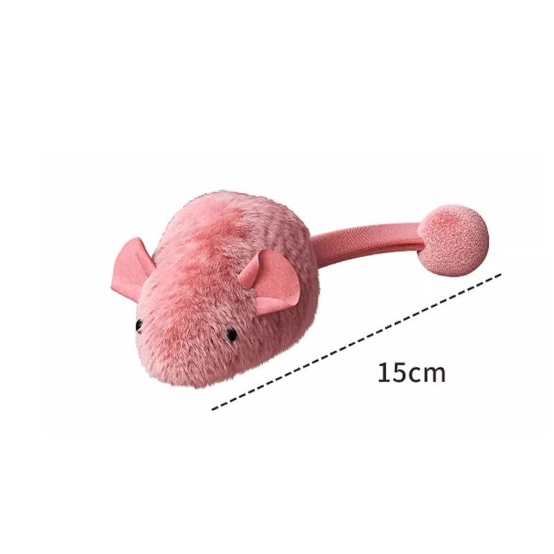 Interactive Plush Mouse Cat Simulation Mice Kitten Self-Playing Plush Toy