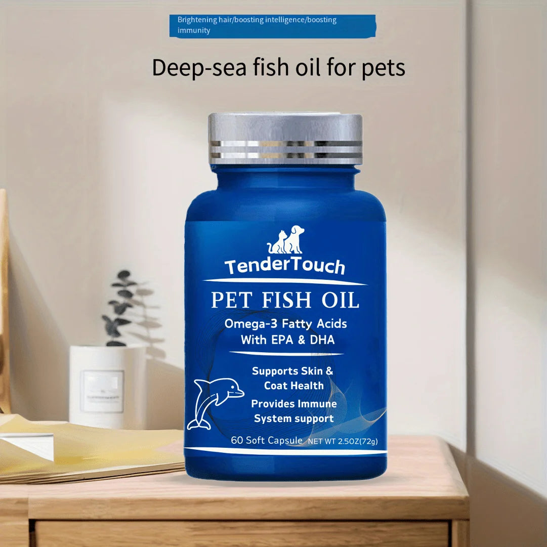 60 Capsules Amazing Omega 3 Fish Oil for Dogs and Cats