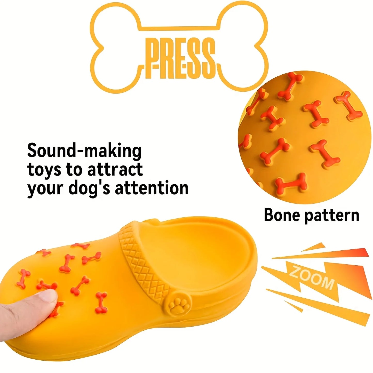 Durable Rubber Slippers-Shaped Chew, Teeth Cleaning & Training Toy