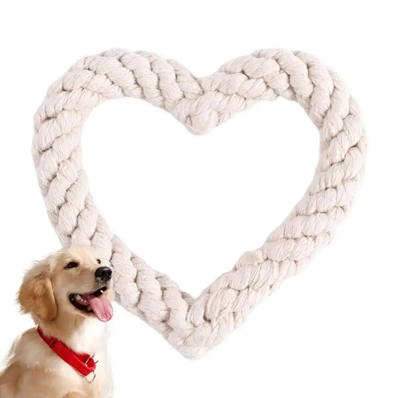 Small Cotton Rope Heart Shaped Chew Toy