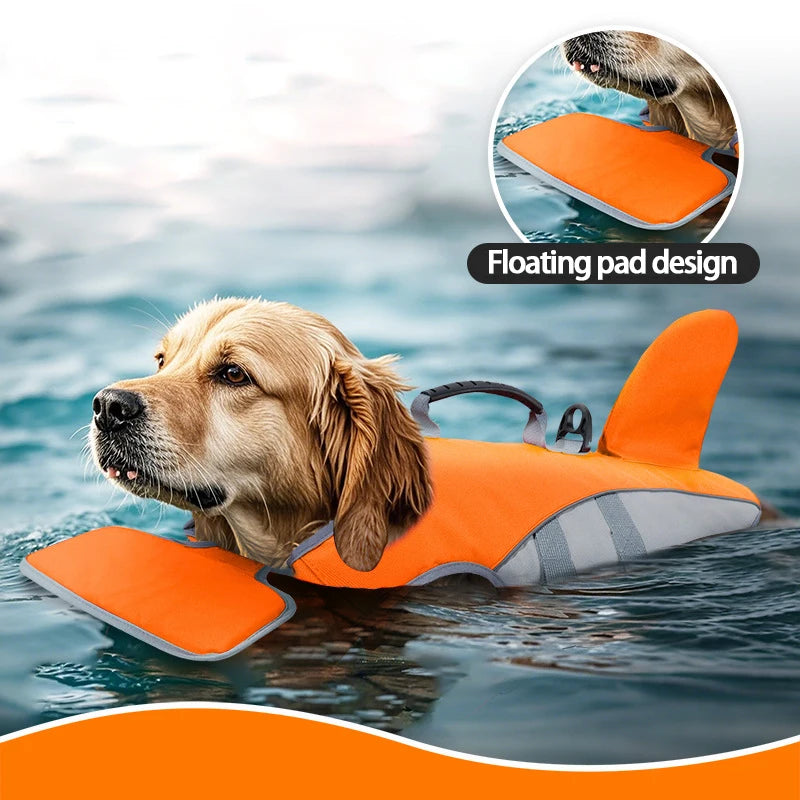New Pet Swimming Life Jacket Shark Fin Shape, Safety Vest for Dog in Summer Adjustable in Pool or Surfing
