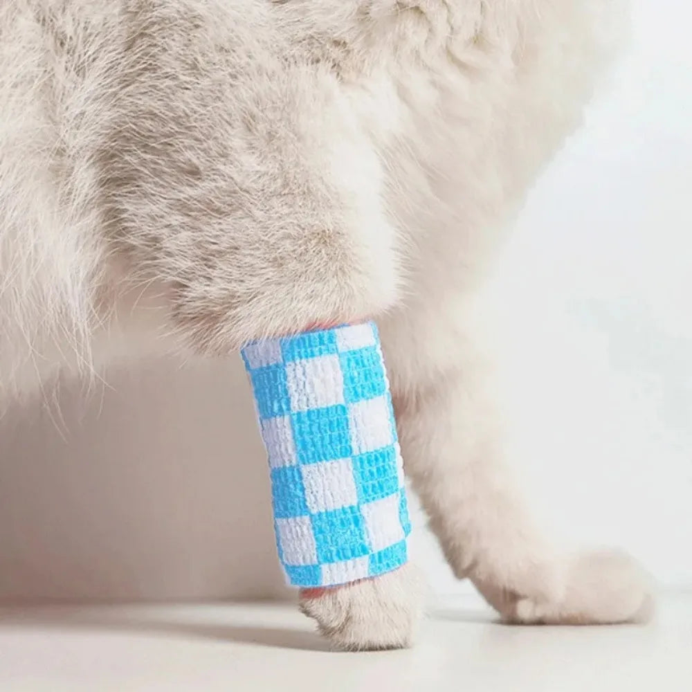 Pet Self-adhesive Elastic Dog Cat Bandage, Leg Cover Protector Strap
