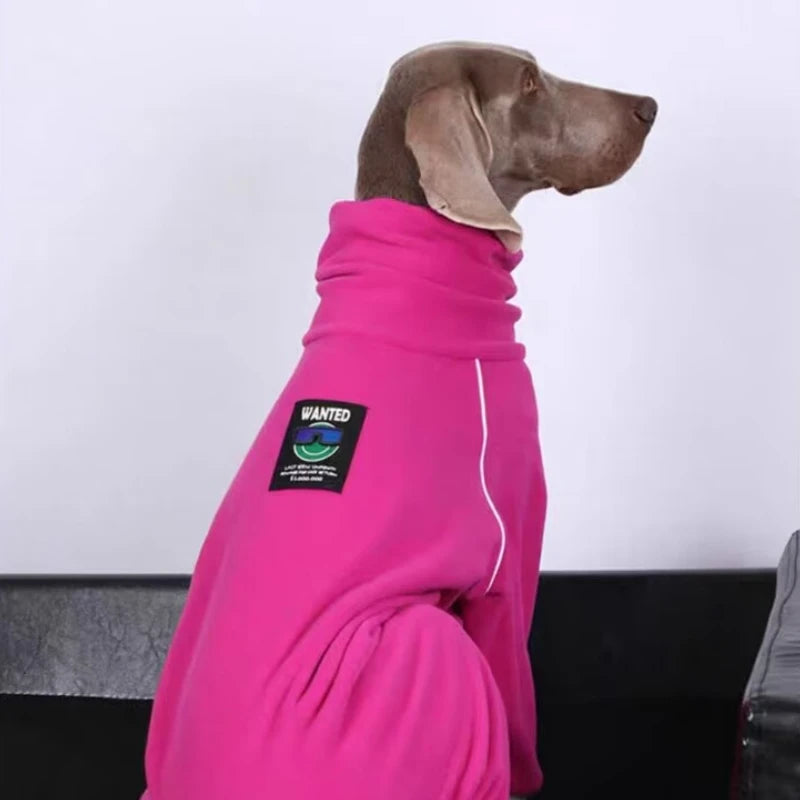 Fashion Italian Greyhound Rose Pink Stretch Soft Fleece Whippet 4-legged Clothes