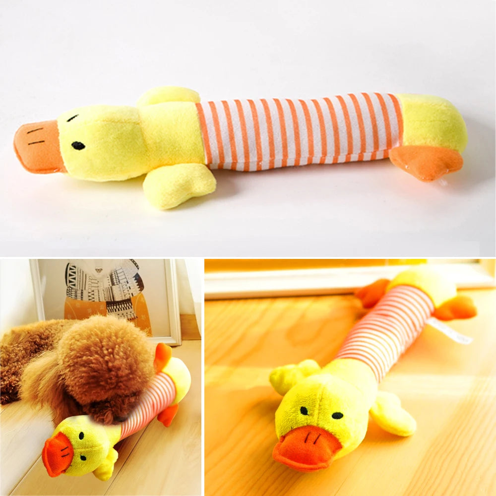 Plush Cute Elephant Duck Pig Pet Squeak Sound Toys