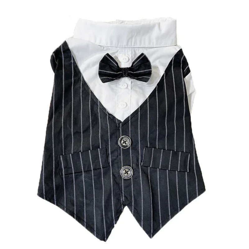 Dog Shirt Tuxedo w/ Bow Tie