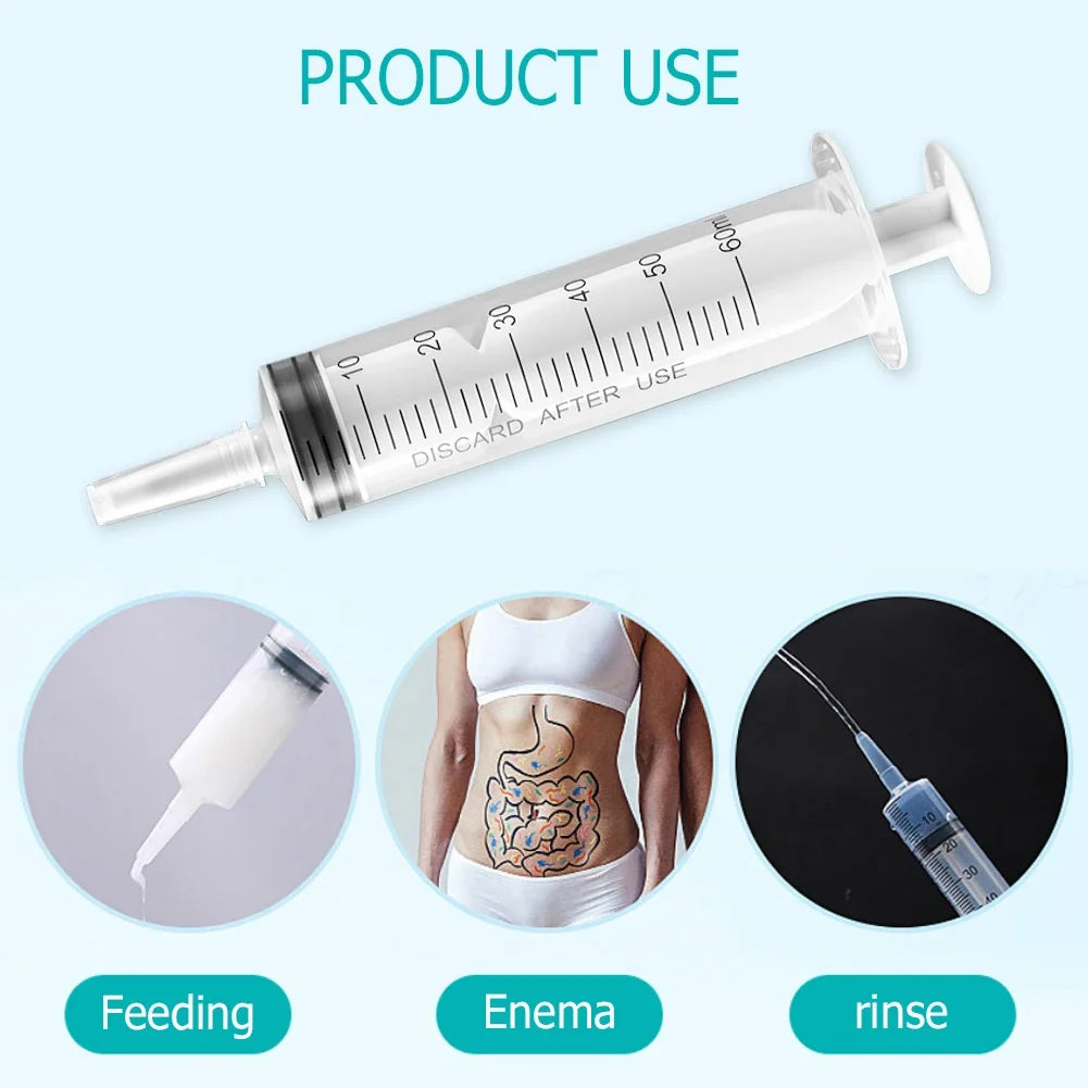 60/100ml Plastic Bulk Needle-Free Disposable Syringes