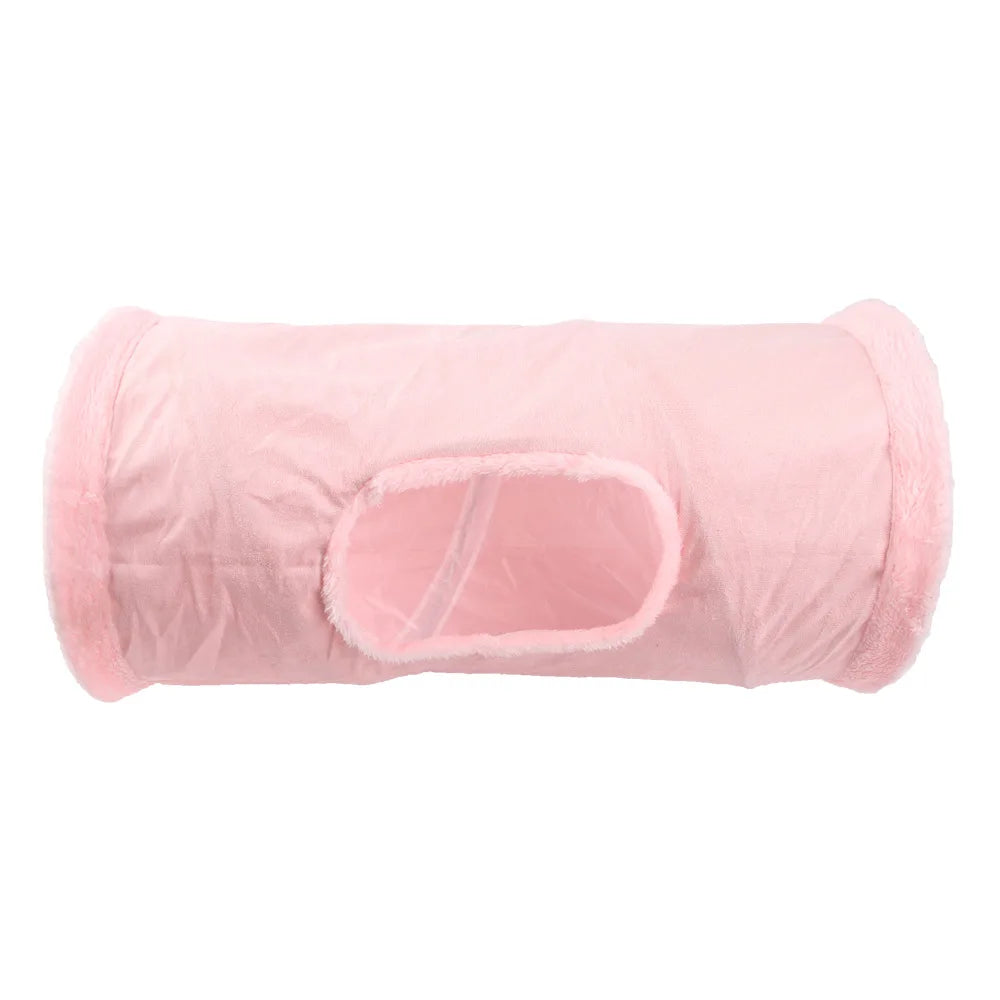 Collapsible Cat Winter Suede Tunnel for Puppy Play Chase Hide