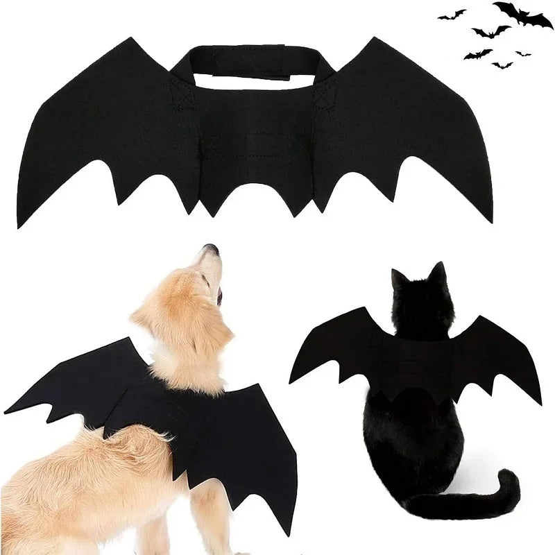 Halloween Cute Pet Dog Cat Black Bat Wings Harness Costume