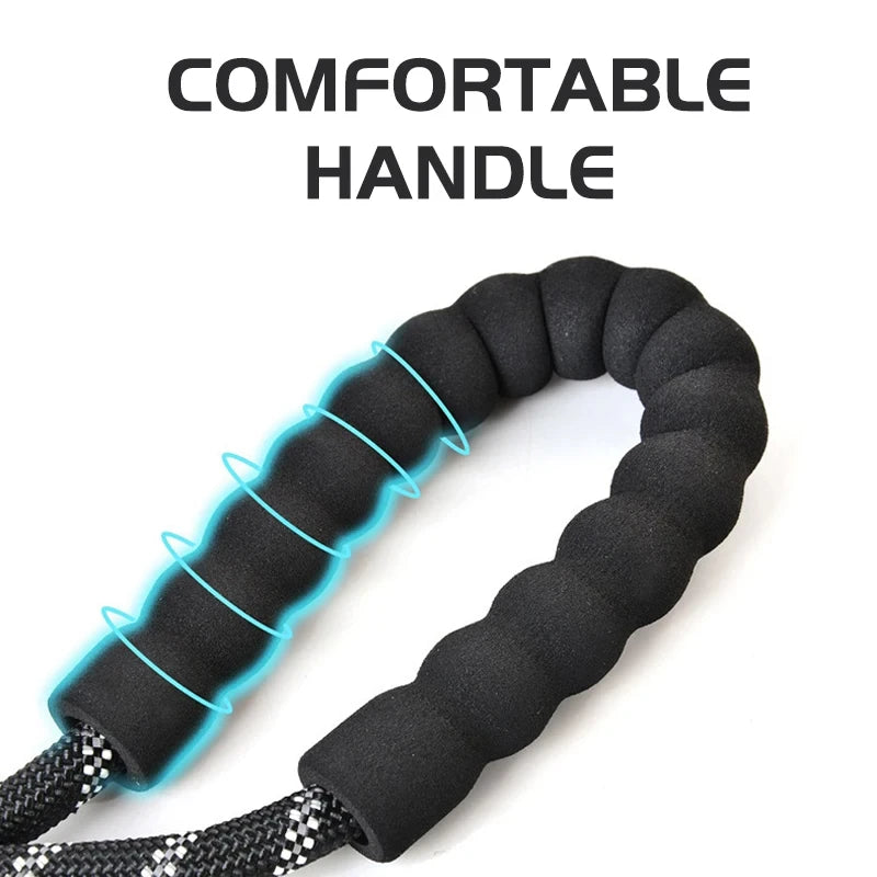 Reflective Dog Leash With Comfortable Padded Handle - Double Heavy Duty Traction Rope