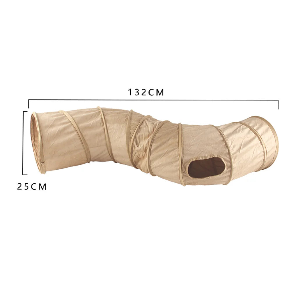 Collapsible Cat Winter Suede Tunnel for Puppy Play Chase Hide