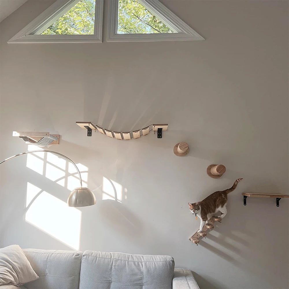 Cat Climbing Shelf Wall Mounted Four Step Stairway