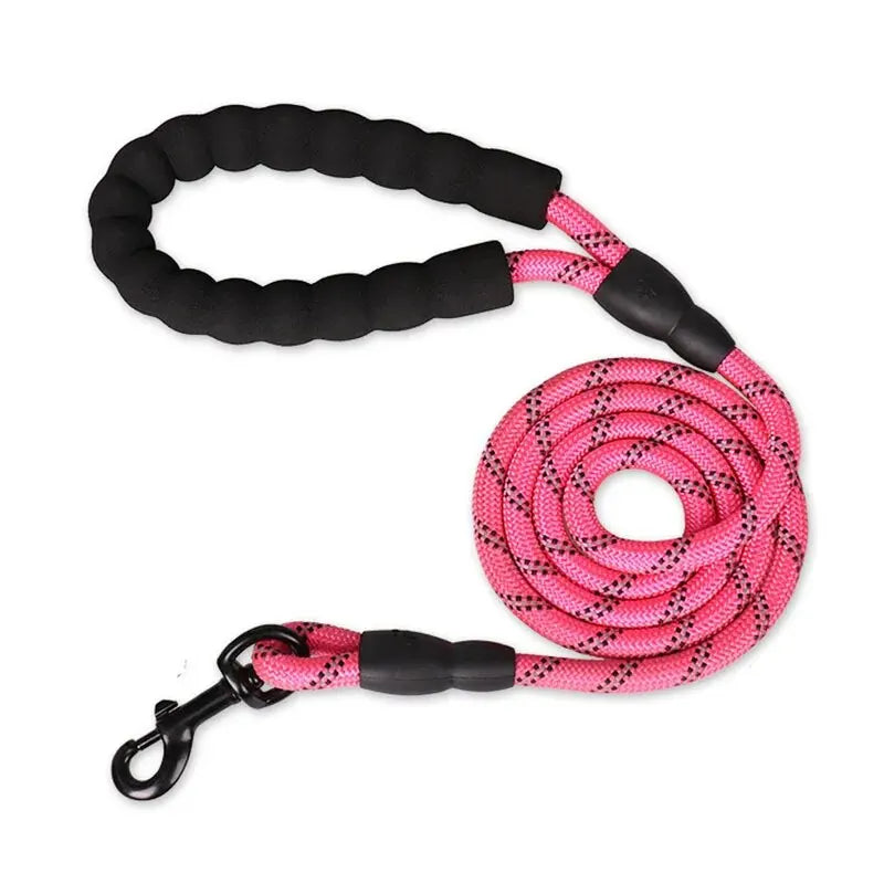 Reflective Dog Leash With Comfortable Padded Handle - Double Heavy Duty Traction Rope