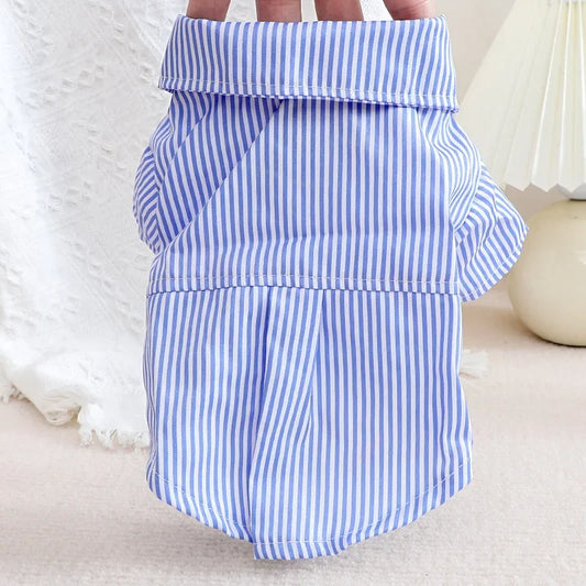 Pet Dog Bowknot Striped Shirts