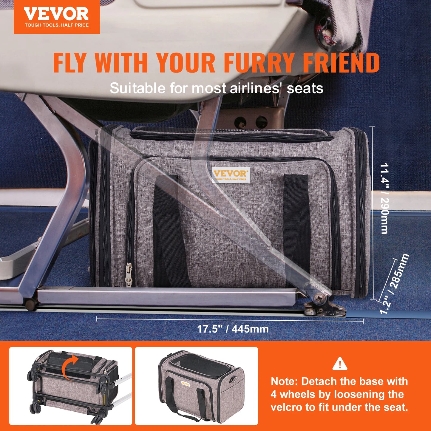 SucceBuy Breathable Outgoing Pet Carry Backpack, on Wheels or Shoulder Strap for Travel Trip