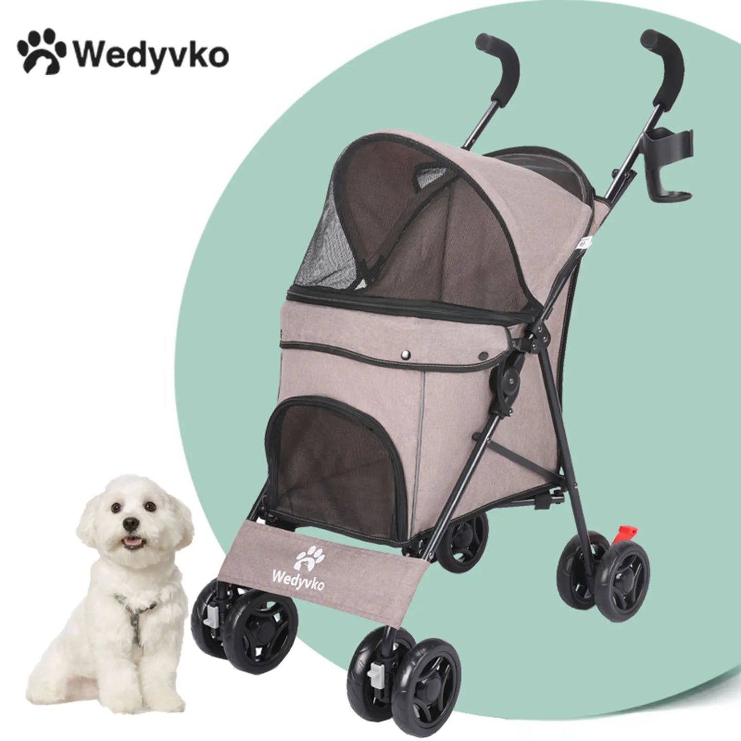 Outdoor Cat Dog Travel Breathable Pet Stroller
