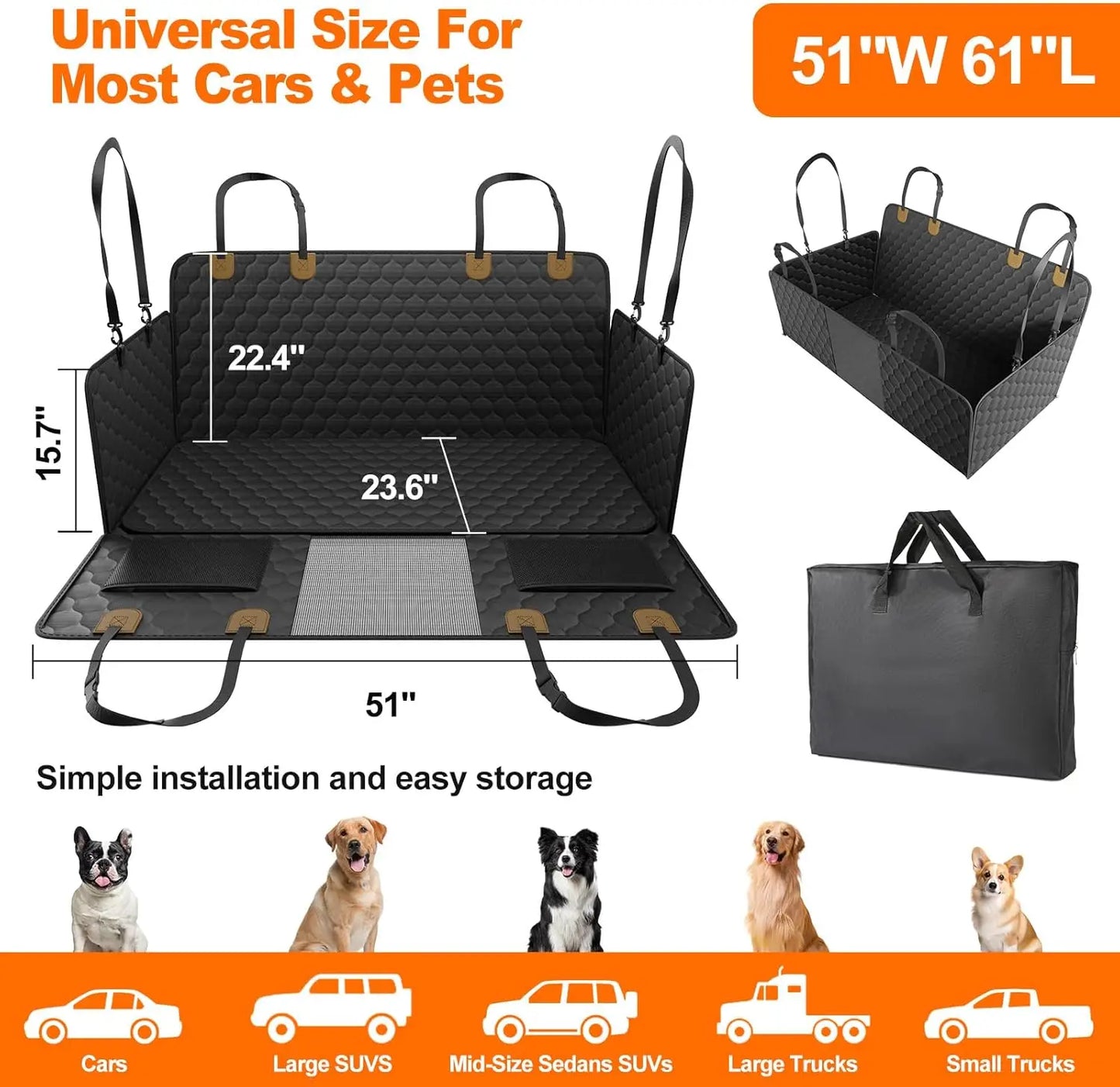 Waterproof Pet Travel Foldable Car Seat