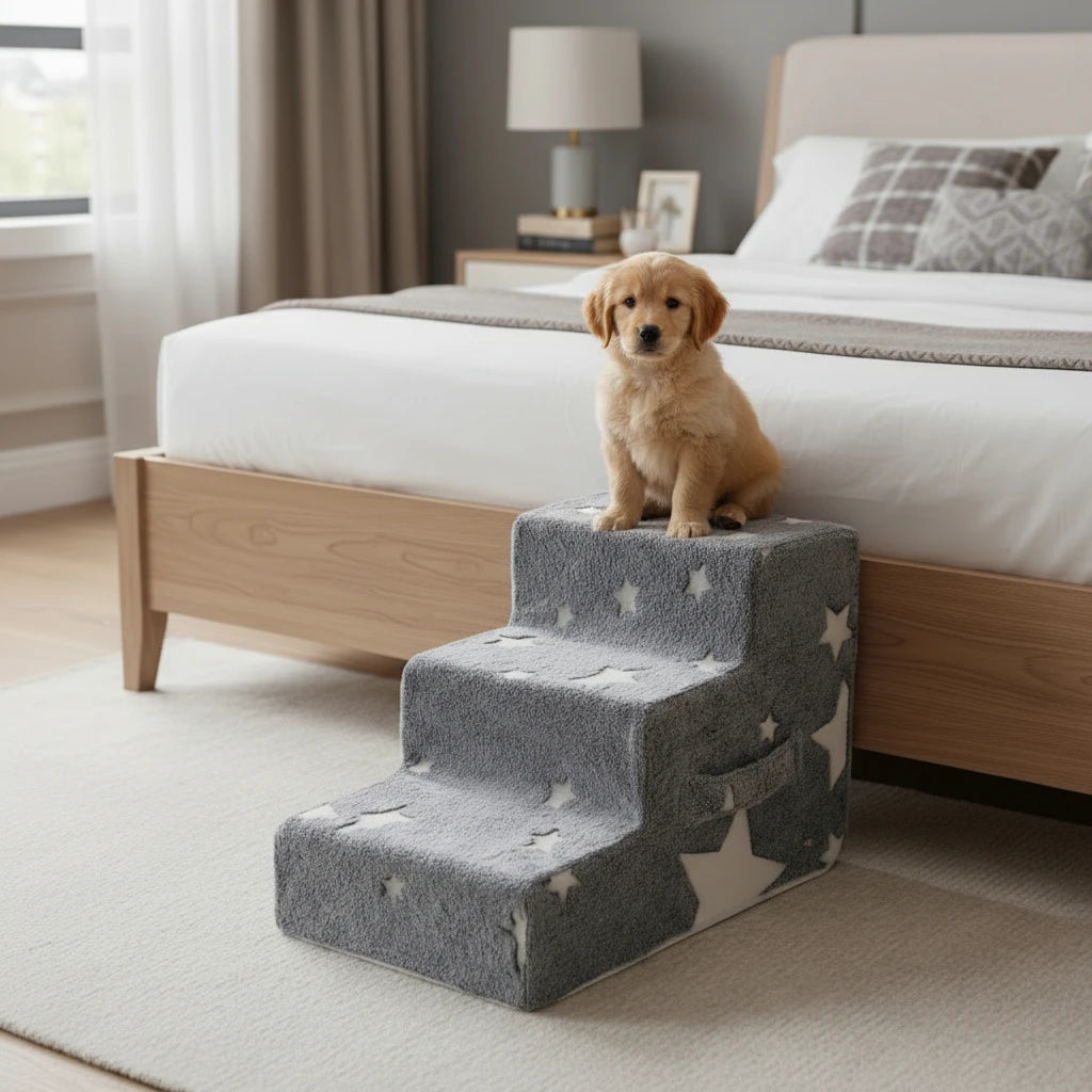 Steps for Dog Pet Ramp, Cat Ladder 3 or 4 Stairs for Puppy Ramp Detachable Sponge