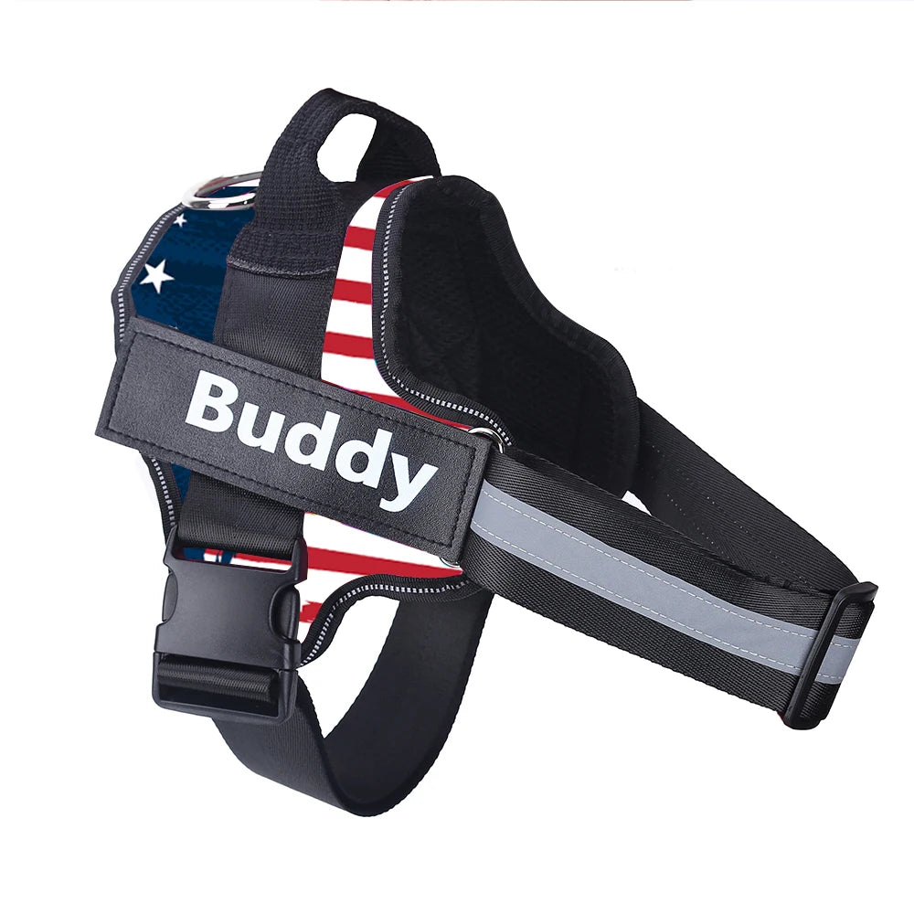 Personalized Dog NO PULL Reflective Breathable Harness