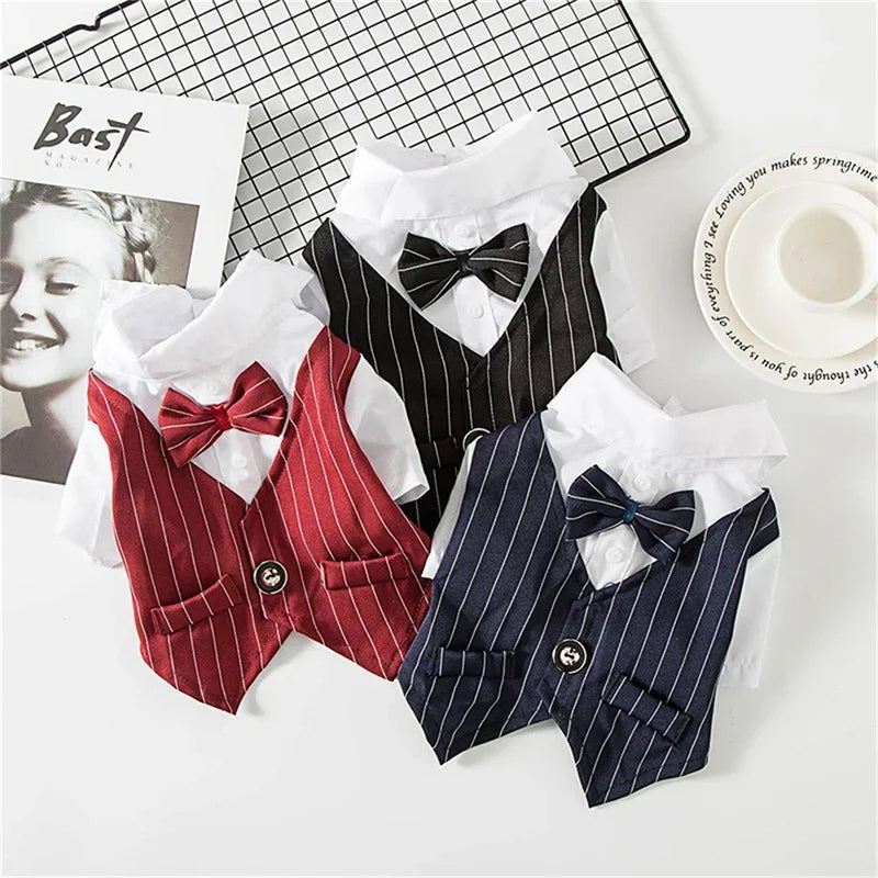 Dog Shirt Tuxedo w/ Bow Tie