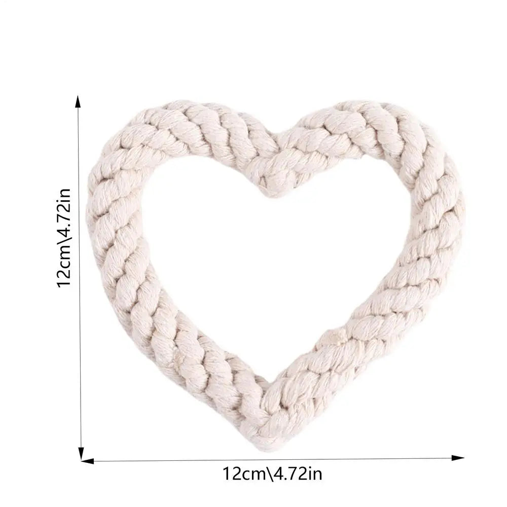 Small Cotton Rope Heart Shaped Chew Toy