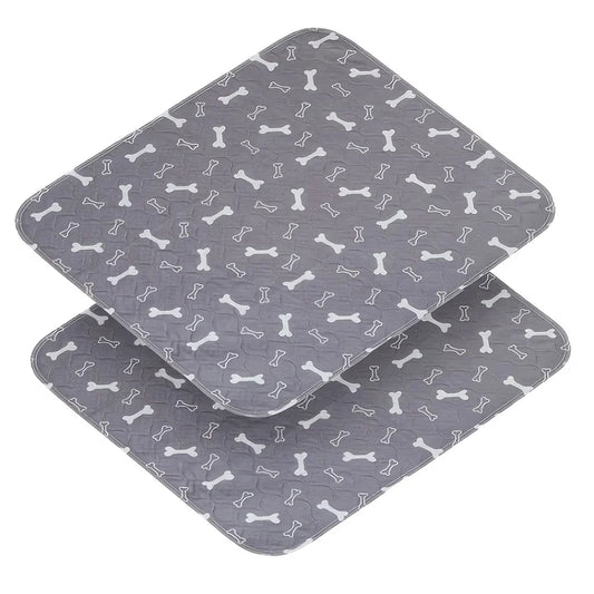 Washable Dog Pee Pads, 2 Pieces 18inchx24inch / 34inch X 36inch Reusable, Absorbent Bone Print