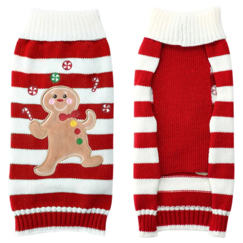 Winter Pet Sweaters for Small/Medium Dogs, Christmas Cute Print Puppy Turtleneck, Soft Warm Cat Sweater