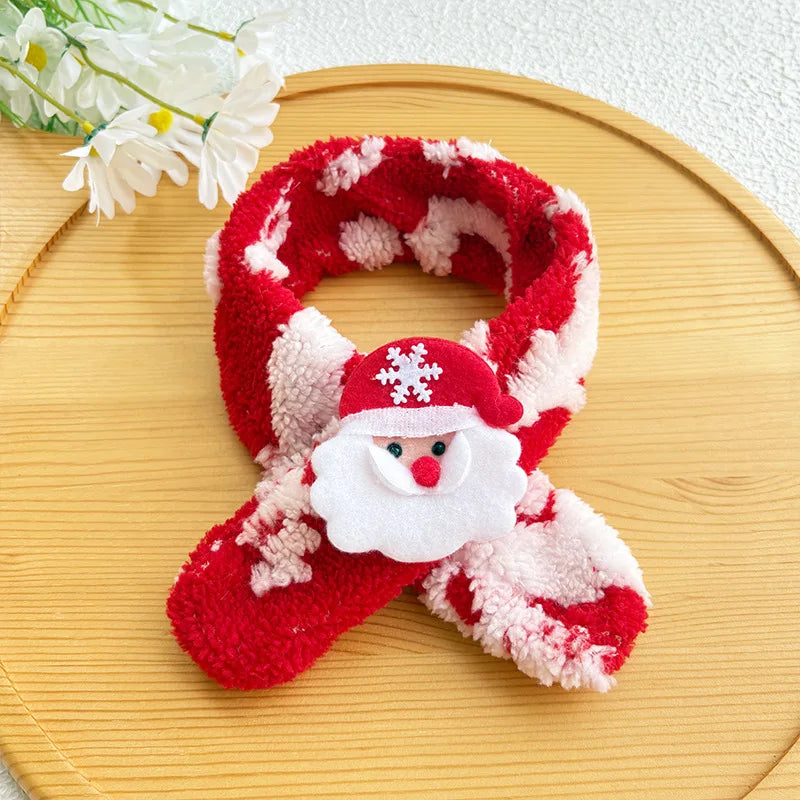 Christmas Cat Collar Red Pet Christmas Scarf or Green Wool Warm Scarf Santa's Hat