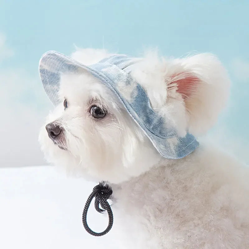 Dogs Bucket Hat With Ear Holes Sunproof Baseball Cap