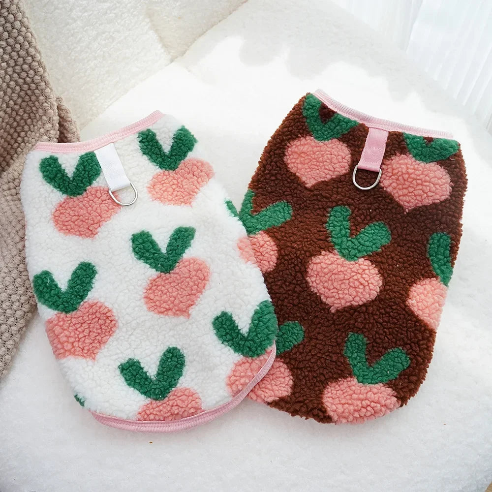 Dog Fleece Vest Warm Sweatshirt Puppy Pullover Coat with Leash D Ring, Dachshund Yorkie Sweaters