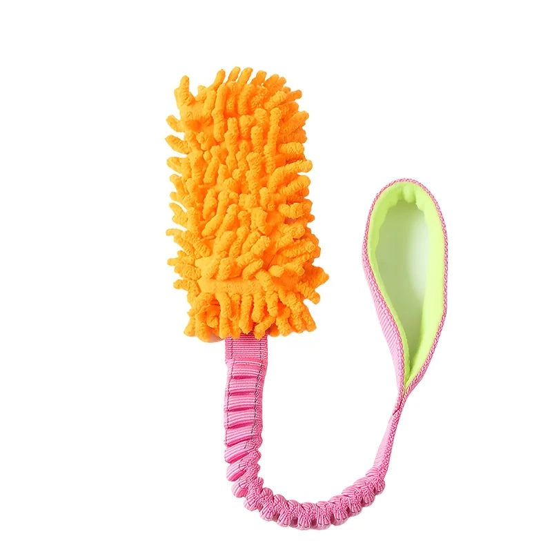 Durable Dog Toys for Aggressive Chewers - Soft Plush Pulling Rope Chew Toy with Sturdy Handle, Interactive Teeth Cleaning Toy