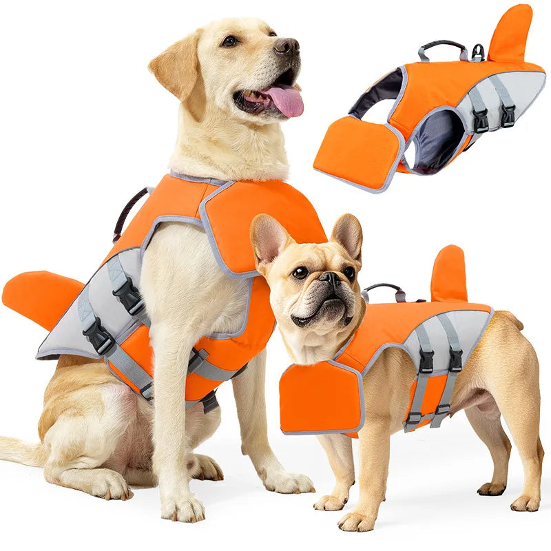New Pet Swimming Life Jacket Shark Fin Shape, Safety Vest for Dog in Summer Adjustable in Pool or Surfing