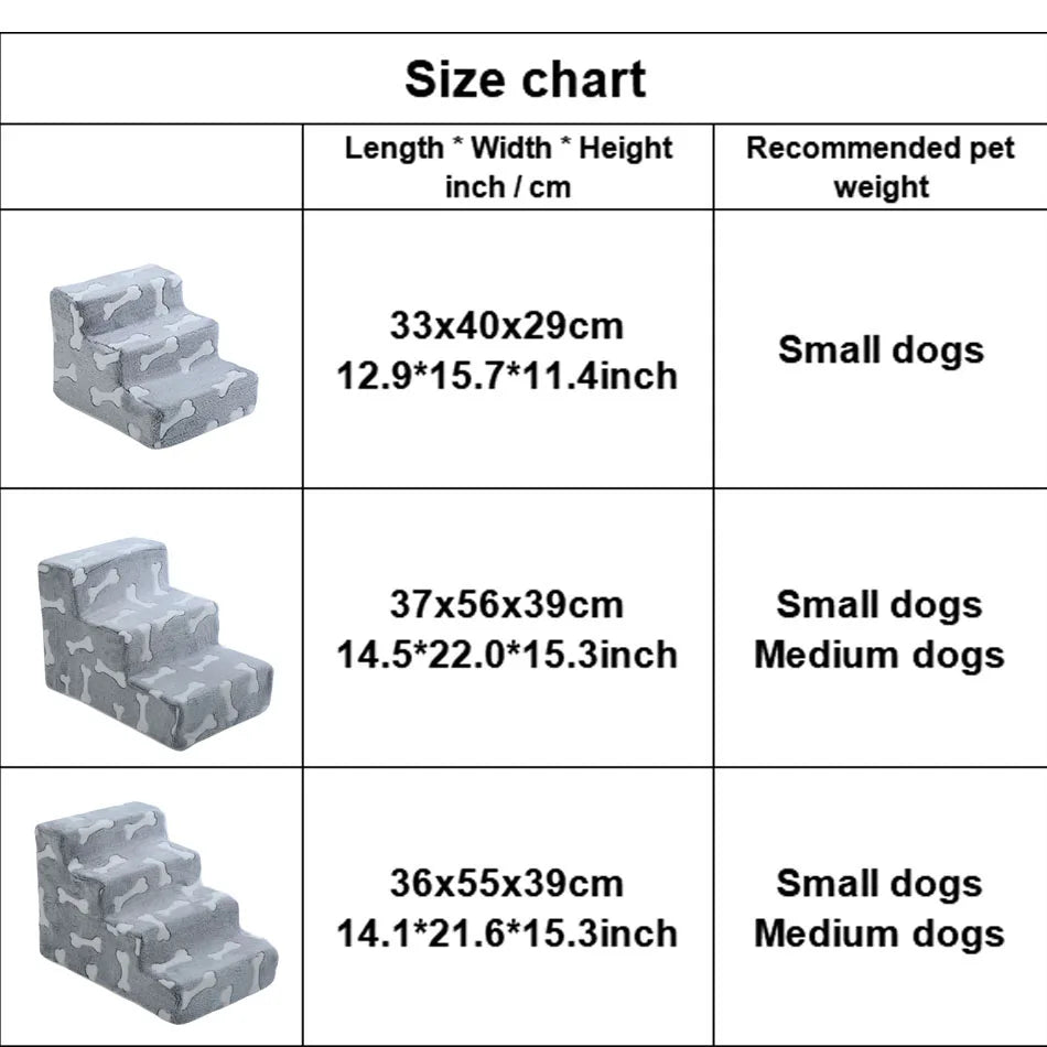 Steps for Dog Pet Ramp, Cat Ladder 3 or 4 Stairs for Puppy Ramp Detachable Sponge