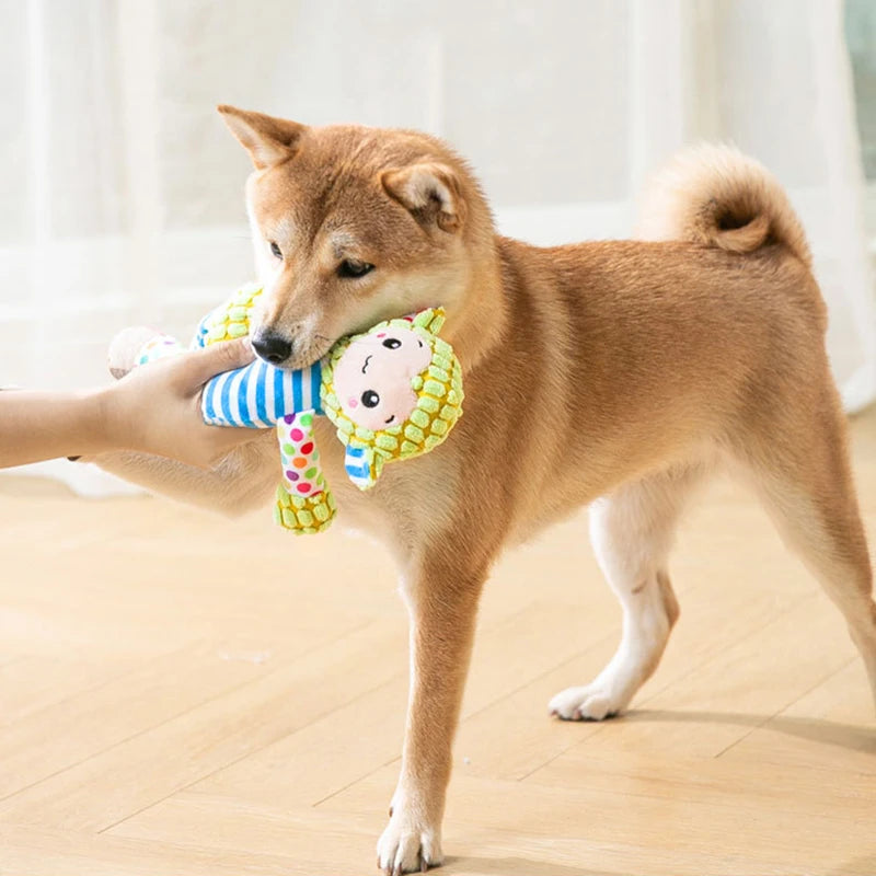 Plush Toy Cat Dog Puzzle Toy, Bite Resistant Interactive Squeaky Toy