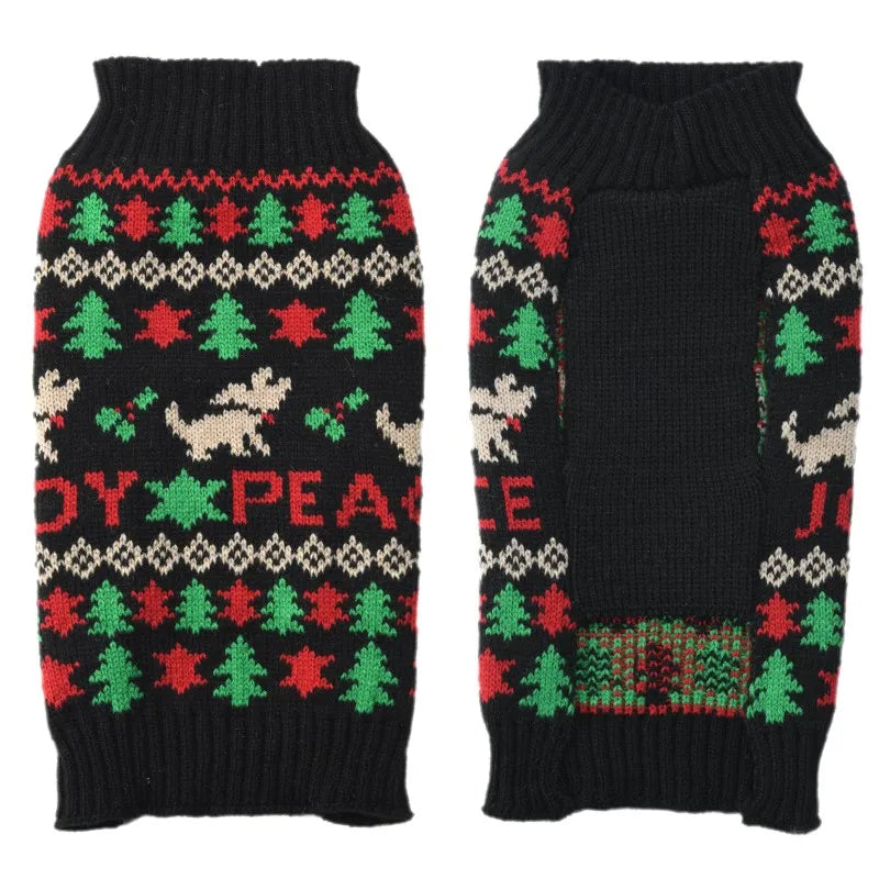 Winter Pet Sweaters for Small/Medium Dogs, Christmas Cute Print Puppy Turtleneck, Soft Warm Cat Sweater