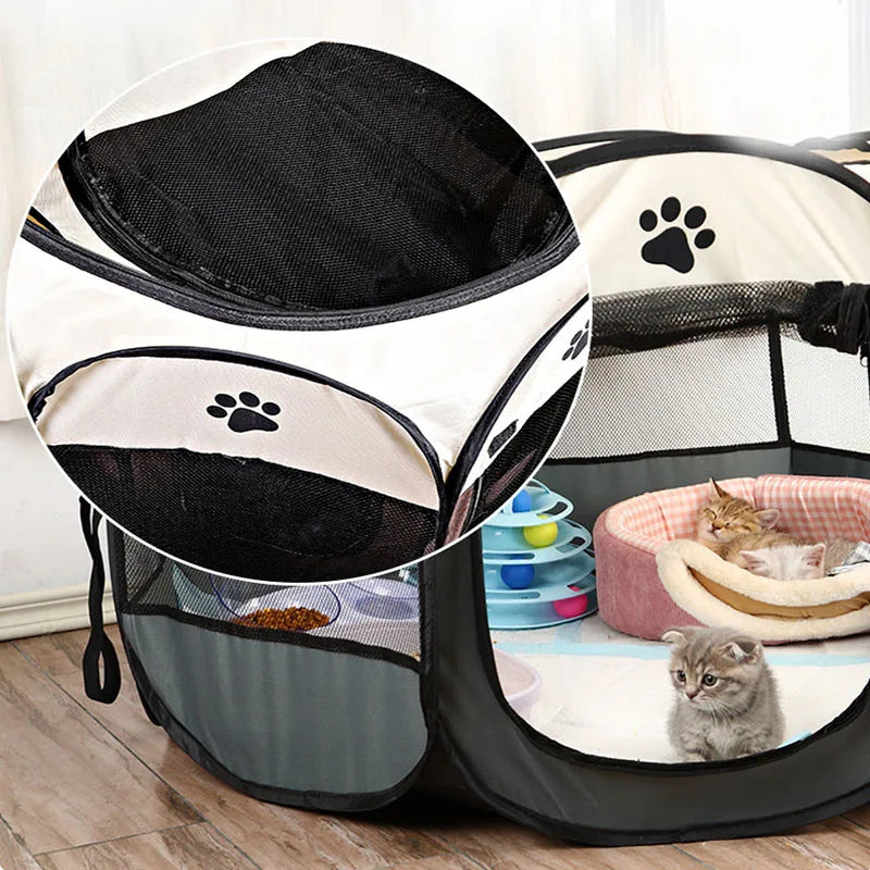 Foldable Pet kennels, delivery rooms, octagonal cages, breathable fences, tents, claw-resistant