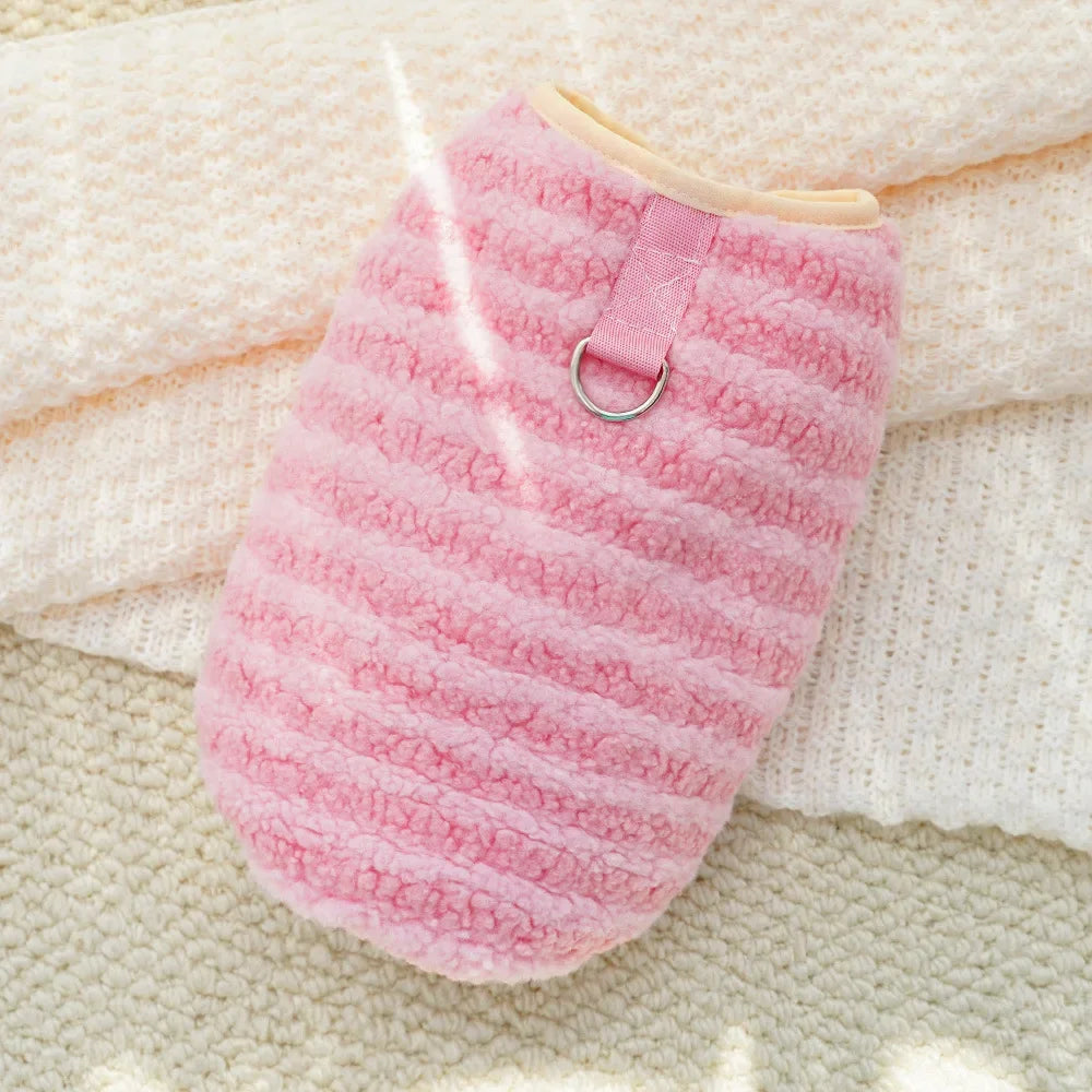 Dog Fleece Vest Warm Sweatshirt Puppy Pullover Coat with Leash D Ring, Dachshund Yorkie Sweaters