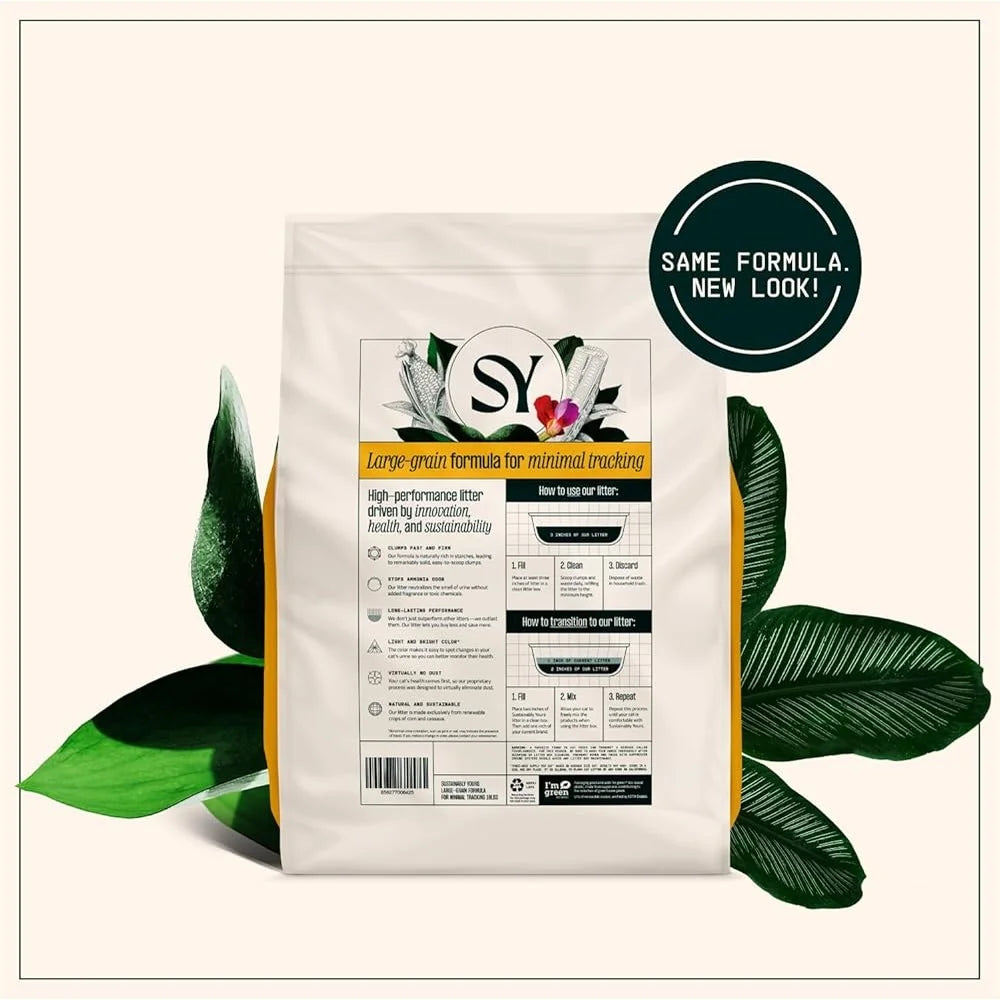 Premium Cat Litter Large Grain Odor Control Clumping Formula 10lbs Natural Corn Cassava Unscented Quick Clean Pet Supplies