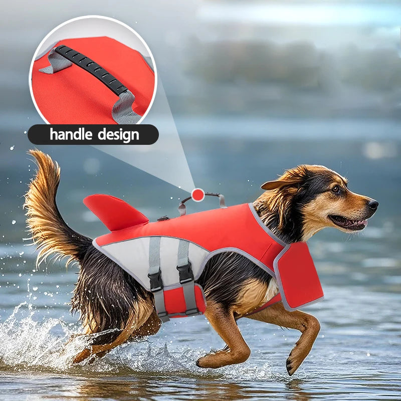 New Pet Swimming Life Jacket Shark Fin Shape, Safety Vest for Dog in Summer Adjustable in Pool or Surfing