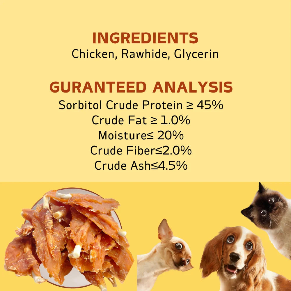 7.05oz/14.11oz Rawhide Chicken Breast All Natural Ingredients, Treats, Healthy, Easily Digestible