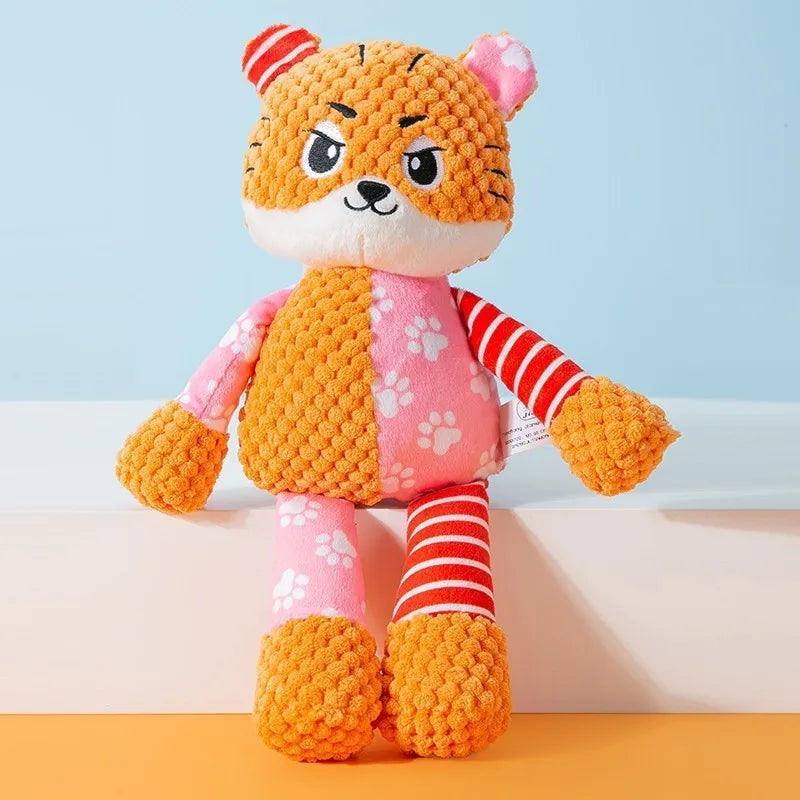 Plush Toy Cat Dog Puzzle Toy, Bite Resistant Interactive Squeaky Toy