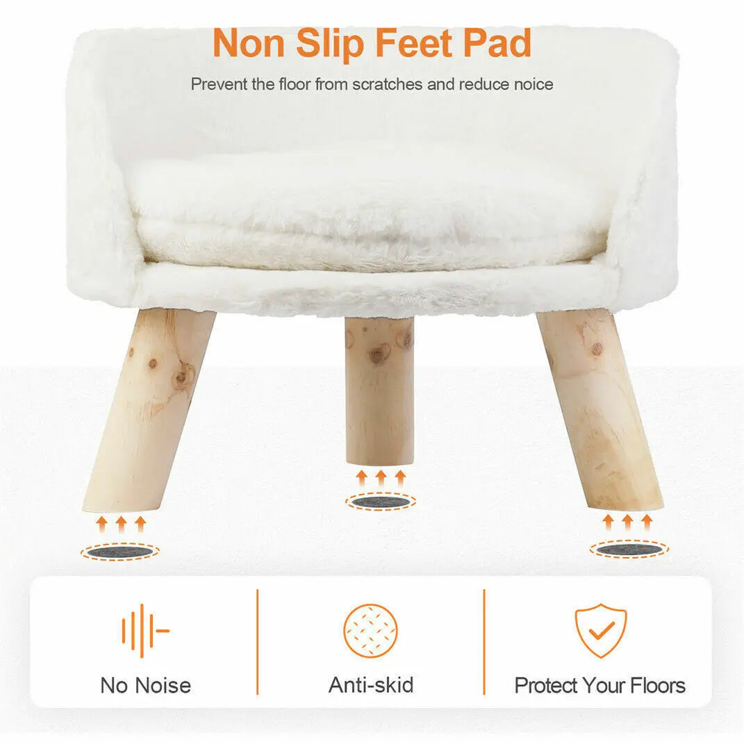 Luxury Soft Cat Bed on Wooden Legs