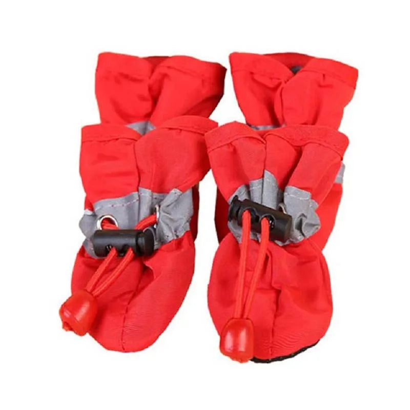 New 4pcs Pet Dog Shoes Anti-slip Rain Snow Boot Thick Warm