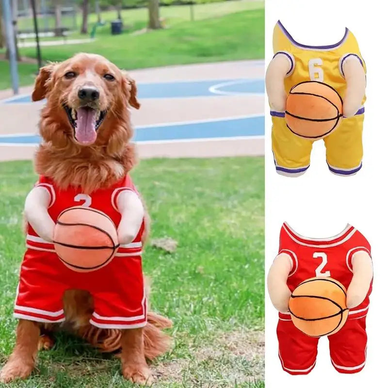 Basketball Player Pet Costume Holding Basketball