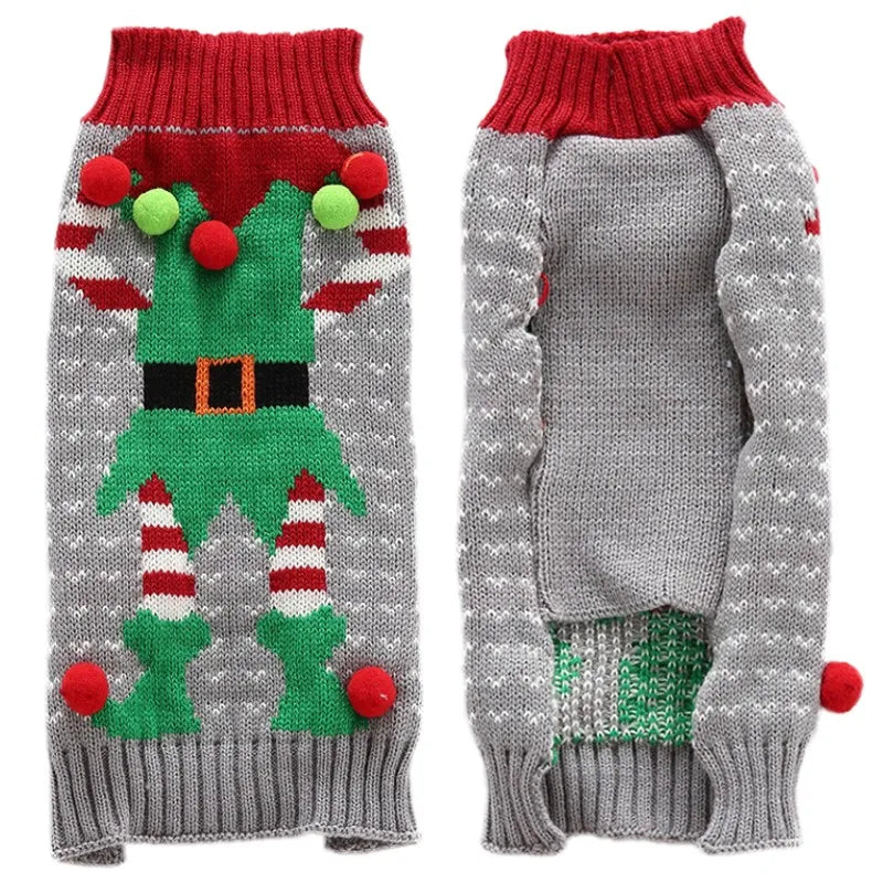 Winter Pet Sweaters for Small/Medium Dogs, Christmas Cute Print Puppy Turtleneck, Soft Warm Cat Sweater