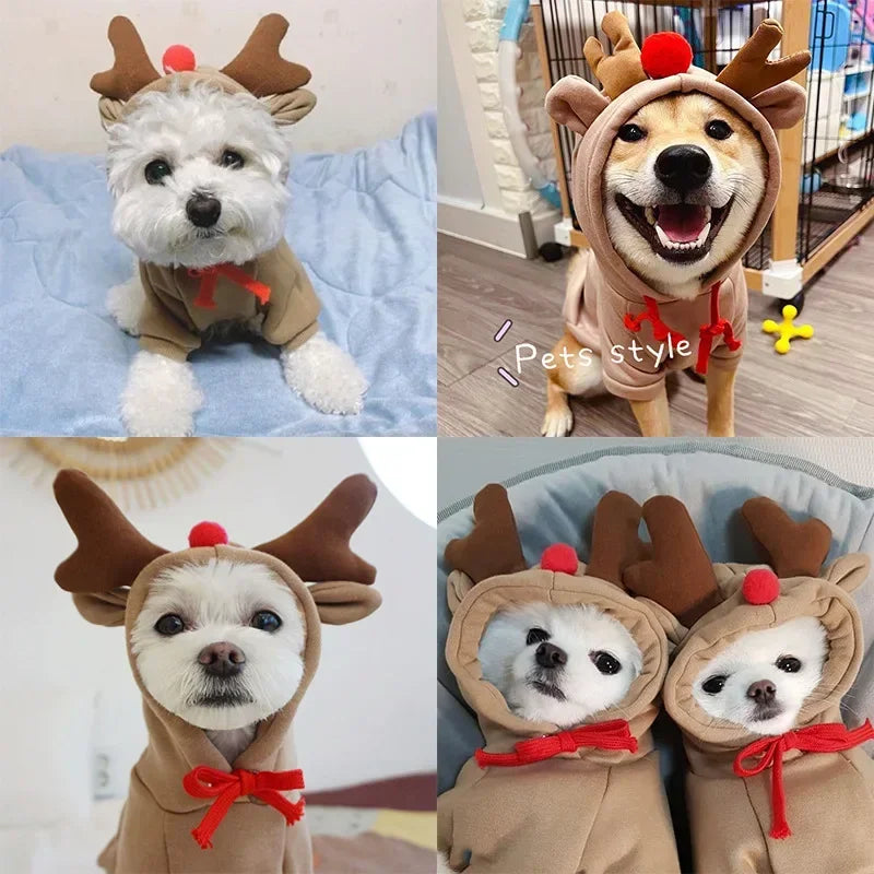 Cute Elk Dog Reindeer Warm Hoodies